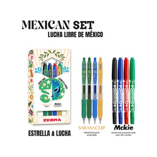 Foto 2 | Foto 2 | Kit De Bolígrafos Y Marcadores Zebra Mexican Set Lucha Libre Estrella & Lucha Colores Surtidos Estuche 8 Piezas