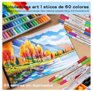 Foto 6 | Foto 6 | 60 Colores Marcadores Plumones Punta De Pincel Dual Brush