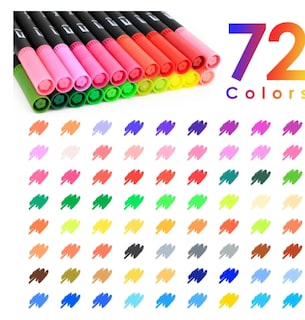Foto 2 | Foto 2 | 72 Colores Plumones Punta De Pincel, Rotuladores De Dibujo Con Doble Punta, 0.4mm, 1-4mm, Rotuladores Acuarelables No Toxica, Re