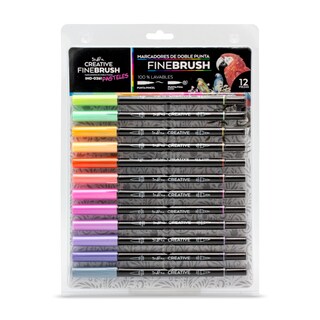 Foto 1 | Foto 1 | Set De 12 Marcadores Base De Agua Doble Punta Fine Brush Colores Pasteles Indra Creative Ind-0261 Multicolor Lettering Y Más