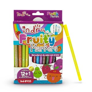 Foto 2 | Foto 2 | Marcadores De Agua Con Aroma Frutal Indra Fruity Markers Ind-0455 Multicolor Punta Redonda Lavables 12 Piezas