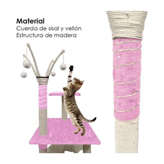 Foto 3 | Foto 3 | Rascador Para Gato Árbol Todo En 1  Eo Safe Imports Esi-20224 Rosa
