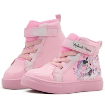 Tenis Bota Minnie Mouse Disney Charol Con Ajuste Velcro Rosa