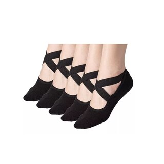 Foto 1 | Foto 1 | Calcetines Antiderrapantes Eo Safe Imports Esi-14675 Negros 5 Pares para Yoga Danza o Pilates