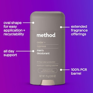 Foto 3 | Foto 3 | Deodorant Method Cedar + Cypress, Protección Contra Olores Durante 24 Horas, 75 Ml - Venta Internacional.
