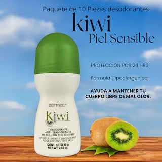 Foto 3 | Foto 3 | Paquete 10 Desodorantes Zermat Kiwi Piel Sensible Roll On