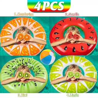 Foto 3 | Foto 3 | Set 4pzs Salvavidas Inflables 70cm Para Alberca Para Playa Niños Eo Safe Imports Esi-14812 Multicolor