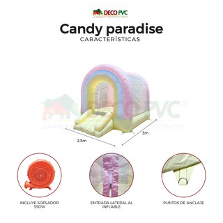 Foto 4 | Foto 4 | Brincolín Inflable Candy Paradise + Soplador Pvc Resistente