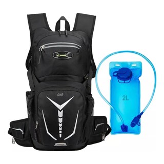 Foto 1 | Foto 1 | Mochila De Ciclismo Deportiva Para Hiking +bolsa Agua 2l Negro Destellos Lab.g Negro