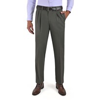 Pantalón Casual Yale Con Pinzas Regular Fit Nanotex 0726 Verde Cemento