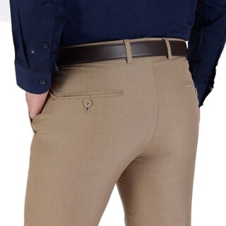 Foto 2 | Foto 2 | Pantalón De Vestir Yale Collection Sin Pinzas Slim Fit 1768 Beige