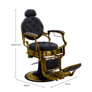 Foto 4 | Foto 4 | Sillón Clásico VANLIG Barbería Estética Vintage color Dorado Bergamo Hongzi