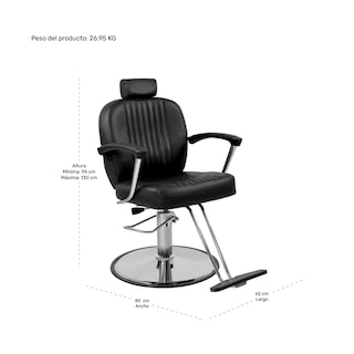 Foto 8 | Foto 8 | Sillón para Barberia Nanofort Clasica 360° Negra