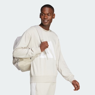 Foto 5 | Foto 5 | Sudadera Essentials Logo Grande Felpa Francesa Adidas Beige Hombre
