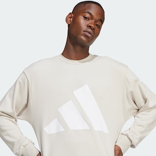 Foto 7 | Foto 7 | Sudadera Essentials Logo Grande Felpa Francesa Adidas Beige Hombre