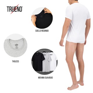 Foto 3 | Foto 3 | Playera Trueno Cuello Redondo De Algodón Color Blanco 3 Piezas