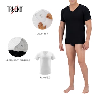 Foto 3 | Foto 3 | Playera Trueno Cuello Redondo De Algodón Color Negro 3 Piezas