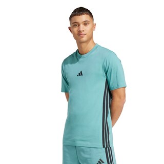 Foto 2 | Foto 2 | Playera Essentials 3 Franjas Tejido Jersey Adidas Turquesa Hombre