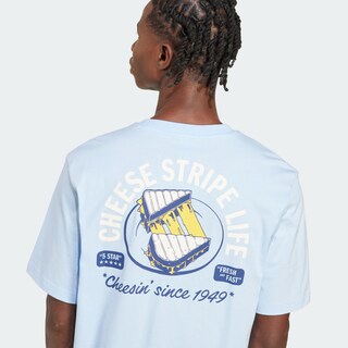 Foto 7 | Foto 7 | Playera Graphic Food Grilled Cheese Adidas Azul Hombre