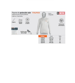 Foto 2 | Foto 2 | Playera Protección Solar m. Larga C/gorro hombre m Truper