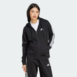 Foto 5 | Foto 5 | Sudadera Con Gorro Essentials De Felpa Con Cierre Frontal Y 3 franjas Adidas Negro Mujer