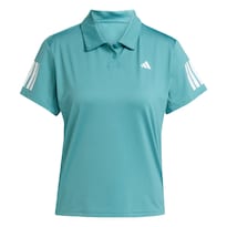 Playera Polo De Tenis Club Climacool 3 Franjas Adidas Turquesa Mujer