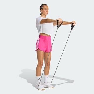 Foto 5 | Foto 5 | Shorts Pacer Training 3 Franjas Tejidos Corte Alto Adidas Rosa Mujer