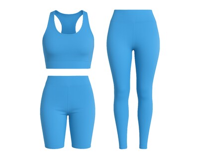 Foto 1 | Foto 1 | Conjunto Deportivo Ocean Point De 3 Piezas Para Mujer - Top, Leggings Y Short
