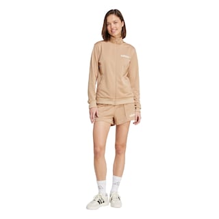 Foto 2 | Foto 2 | Conjunto Essentials Linear Shorts Adidas Café Mujer