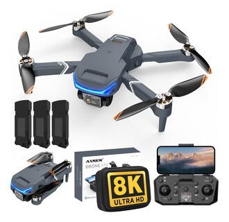 Foto 1 | Foto 1 | Mini Drone Axnen 8k Xt9 3 Battery Con Dual Cámara Hd 2.4ghz 3 Baterías Gris