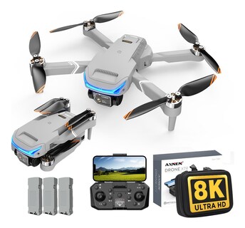 Foto 1 | Foto 1 | Mini Drone Axnen 8k Xt9 Dual Cámara Hd 2.4ghz 3 Baterías Gris Oscuro