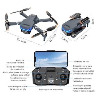 Foto 7 | Foto 7 | Mini Drone Axnen 8k Xt9 Dual Cámara Hd 2.4ghz 3 Baterías Gris Oscuro