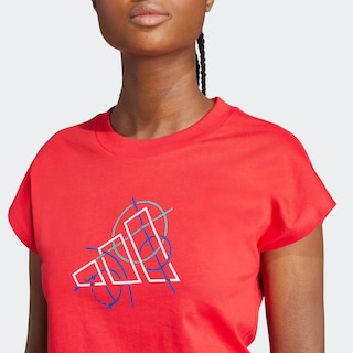 Foto 6 | Foto 6 | Playera Outline Graphic Adidas Rojo Mujer