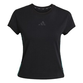 Foto 1 | Foto 1 | Camiseta De 3 Franjas Con Estampado Animal Print Adidas Negro Mujer