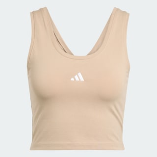 Foto 3 | Foto 3 | Playera Sin Mangas Essentials Small Logo Cotton Lifestyle Adidas Café Mujer