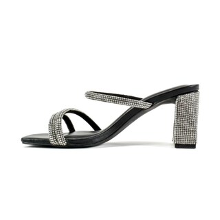Foto 5 | Foto 5 | Tacon Tiras De Brillo Elegante 8 Cm Para Mujer Walki Vega Negro