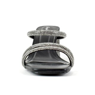 Foto 6 | Foto 6 | Tacon Tiras De Brillo Elegante 8 Cm Para Mujer Walki Vega Negro