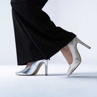 Foto 5 | Foto 5 | Zapatilla Tacón Puntal Metálico 8cm Para Mujer Walki Mónica Plateado