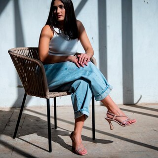 Foto 7 | Foto 7 | Tacon Con Brillo Elegante 10cm Para Mujer Walki Barbara Beige