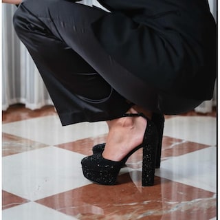Foto 2 | Foto 2 | Tacón Plataforma Brillo Fiesta 14cm Para Mujer Walki Bibiana Negro