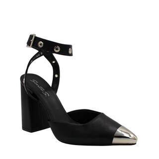 Foto 2 | Foto 2 | Zapatilla Con Tacón Ancho Punta Metálica Y Látigo En Talón Con Hebilla Erika