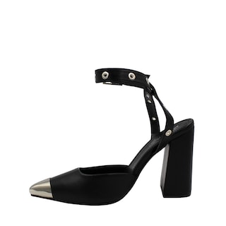 Foto 4 | Foto 4 | Zapatilla Con Tacón Ancho Punta Metálica Y Látigo En Talón Con Hebilla Erika