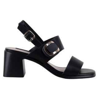 Foto 2 | Foto 2 | Sandalia Con Tacón Exterior Piel Vegana Color Negro Para Mujer De Rbcollection