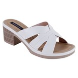 Sandalia Con Tacón Exterior Piel Vegana Color Blanco Para Mujer De Rbcollection