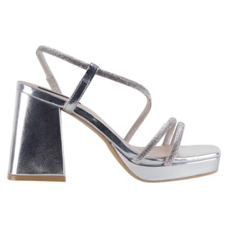 Foto 2 | Foto 2 | Sandalia Con Tacón Exterior Sintético Color Plata Para Mujer De Rbcollection
