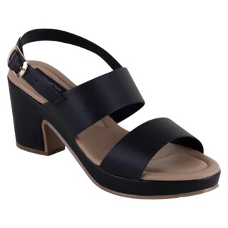 Foto 1 | Foto 1 | Sandalia Con Tacón Exterior Piel Vegana Color Negro Para Mujer De Rbcollection