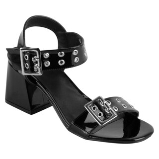 Foto 1 | Foto 1 | Sandalia Con Tacón Exterior Charol Color Negro Para Mujer De Rbcollection