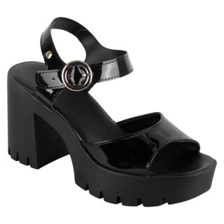 Foto 1 | Foto 1 | Sandalia Con Tacón Exterior Charol Color Negro Para Mujer De Rbcollection