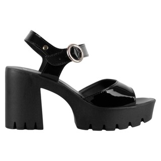 Foto 2 | Foto 2 | Sandalia Con Tacón Exterior Charol Color Negro Para Mujer De Rbcollection