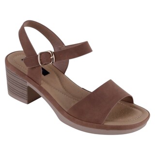 Foto 1 | Foto 1 | Sandalia Con Tacón Exterior Textil Color Café Para Mujer De Rbcollection